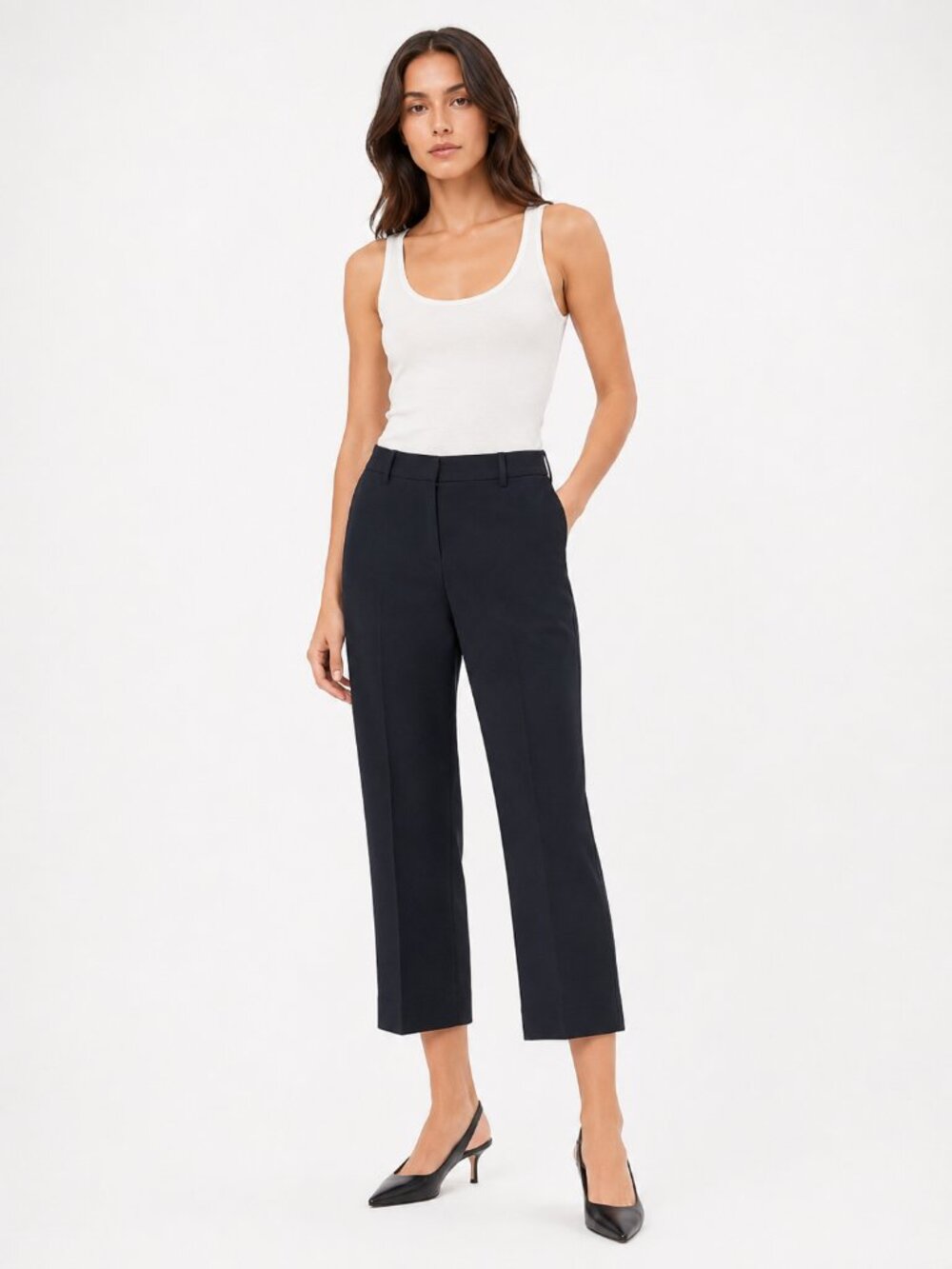 HELMUT LANG WOMEN'S BLACK WOOL FRONT PLEAT FLARED TROUSERS - 2